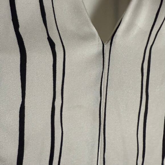 3.1 Phillip Lim High Low Painted White Striped Sleeveless V-Neck Midi Dress 2 - Picture 12 of 15